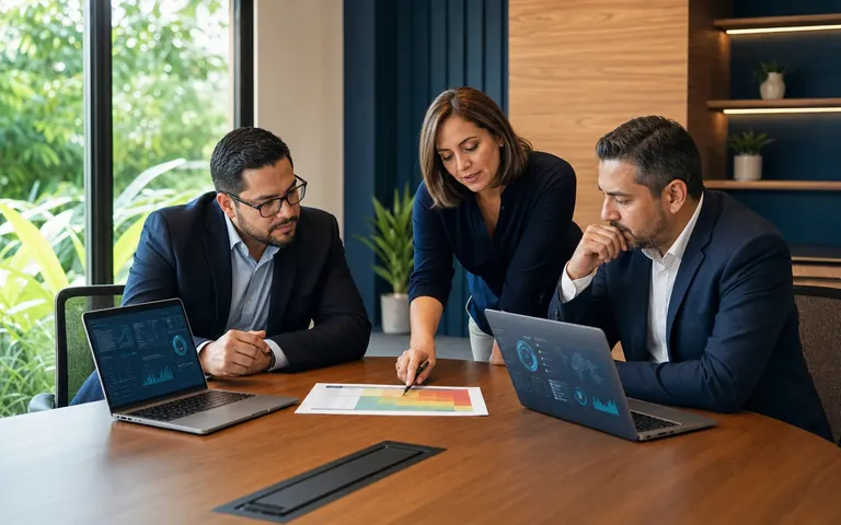Equipo consultor de Structa Defense revisando un plan de ciberseguridad con una empresa